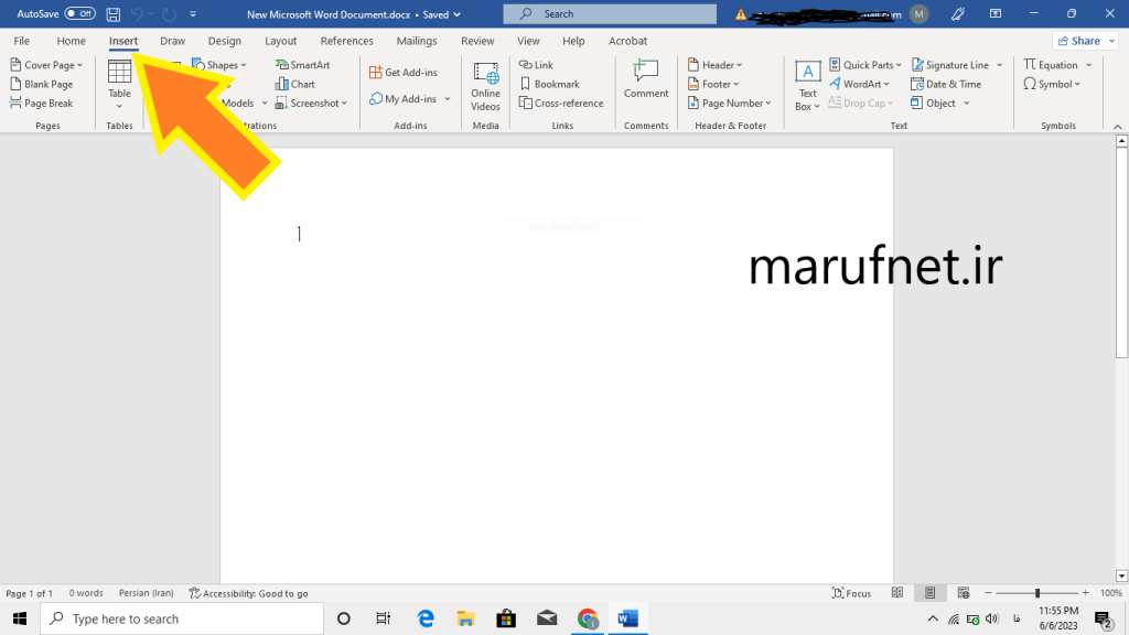 فرمول نویسی در ورد